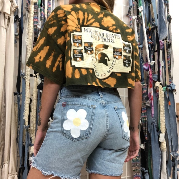 Michigan state Spartans cropped and dyed tee! - Picture 2 of 5